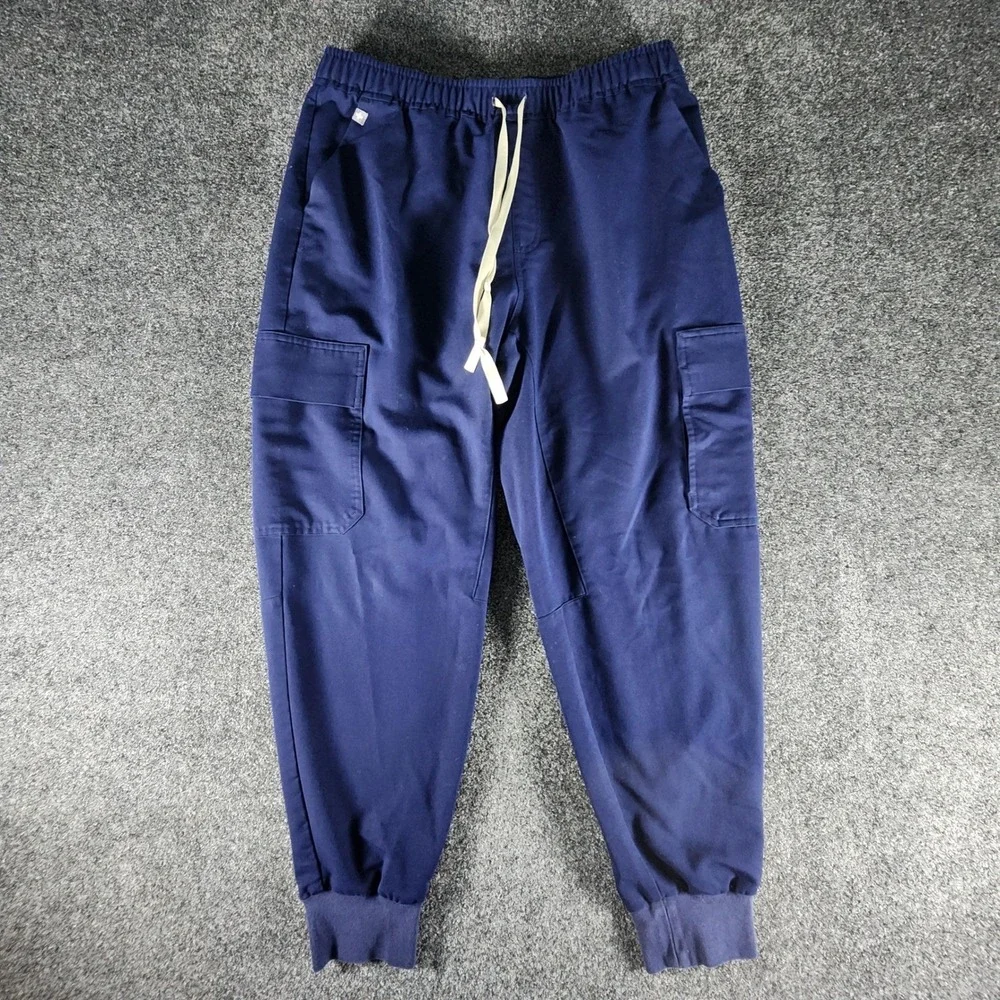 FIGS Mens Navy Blue Tansen Jogger Scrub Pants Cargo Technical Collection L/S